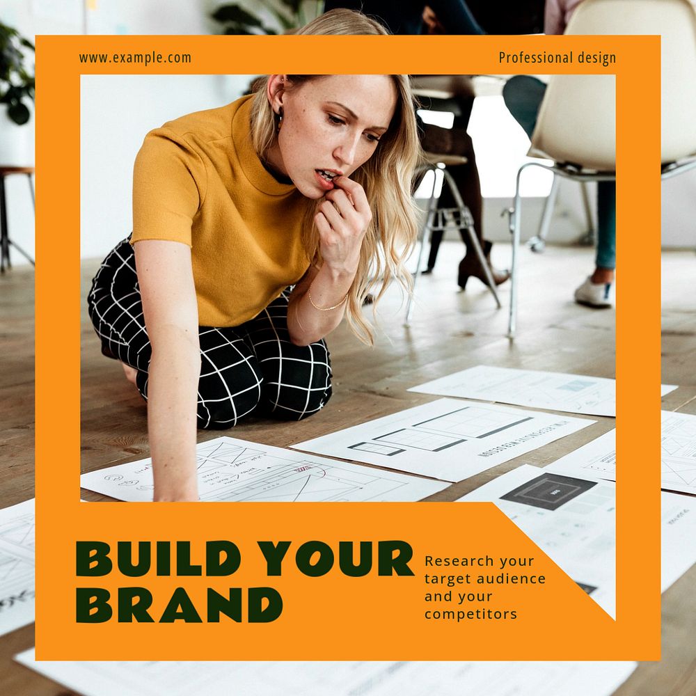 Build your brand Instagram ad template, editable text