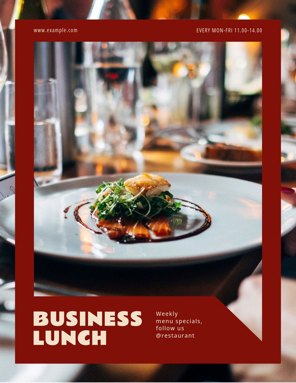 Business lunch  flyer, editable template