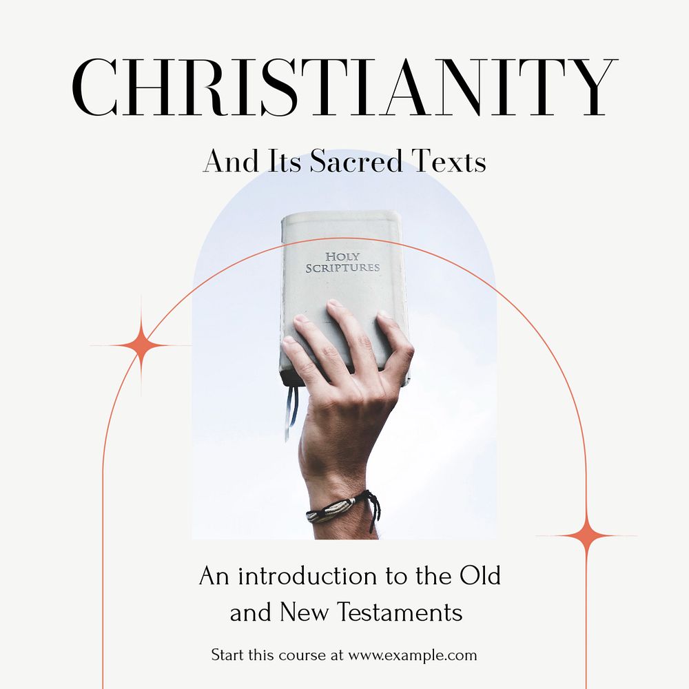 Christianity course Instagram ad template, editable text