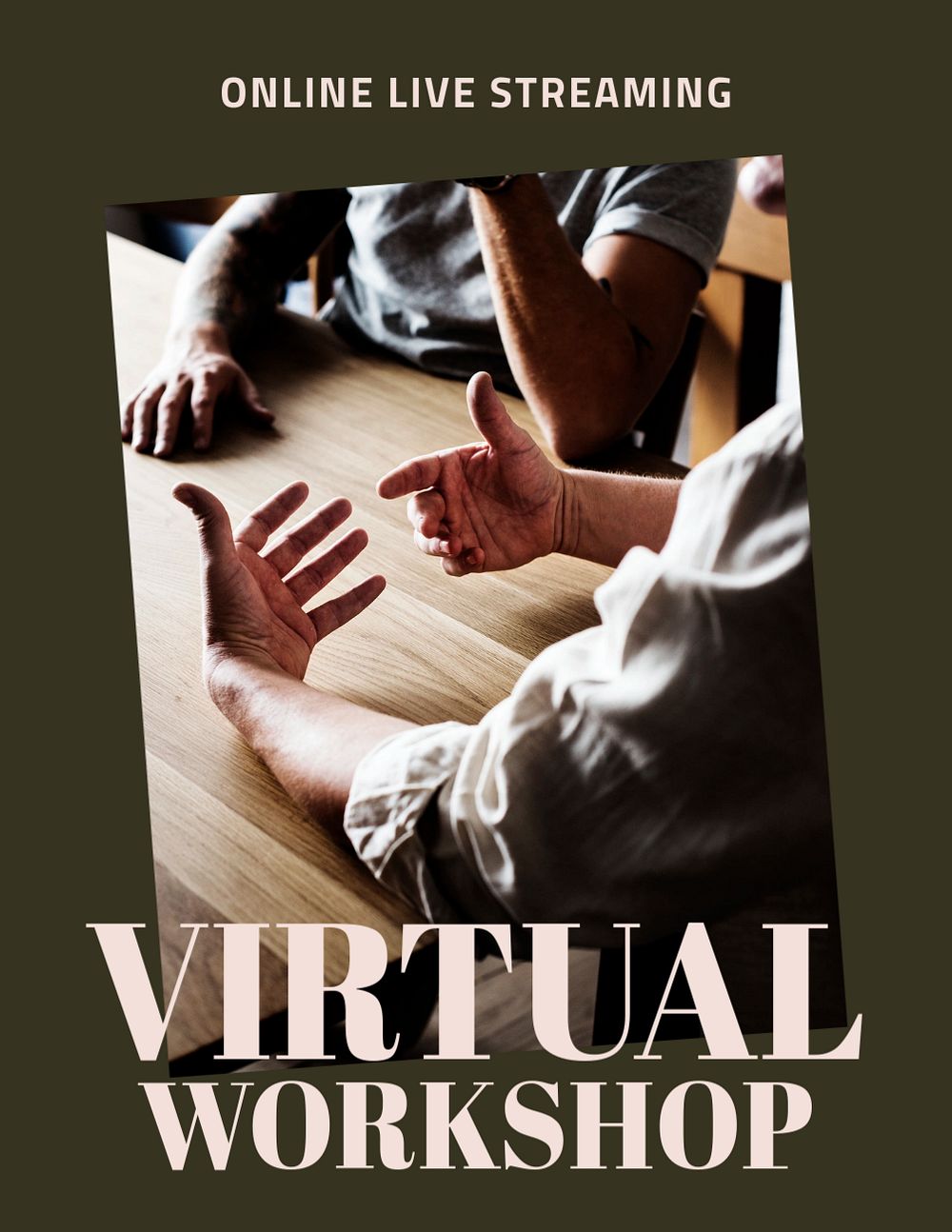 Virtual workshop  flyer, editable template