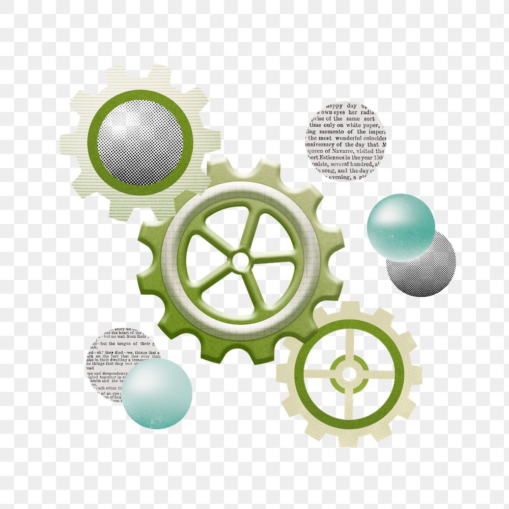 Business gear wheel  png, business collage on transparent background