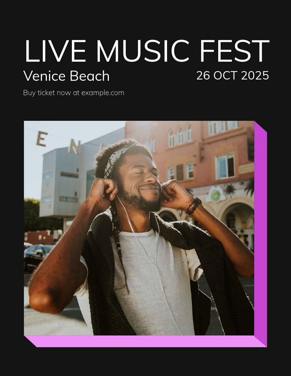 Live music festival  flyer, editable template