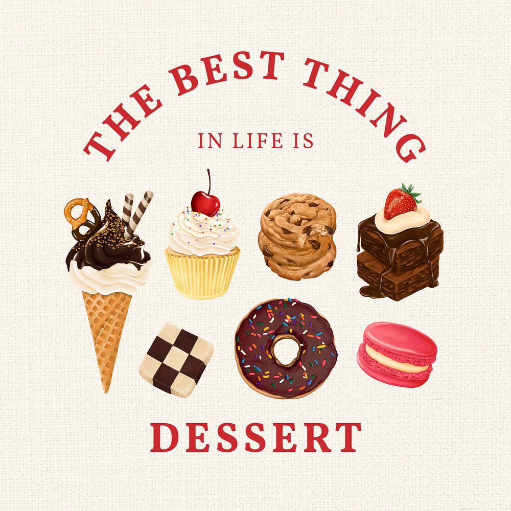 Dessert aesthetic Instagram post template