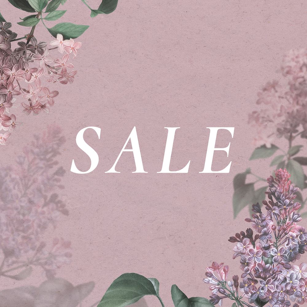 Shop sale Instagram post template, editable floral design