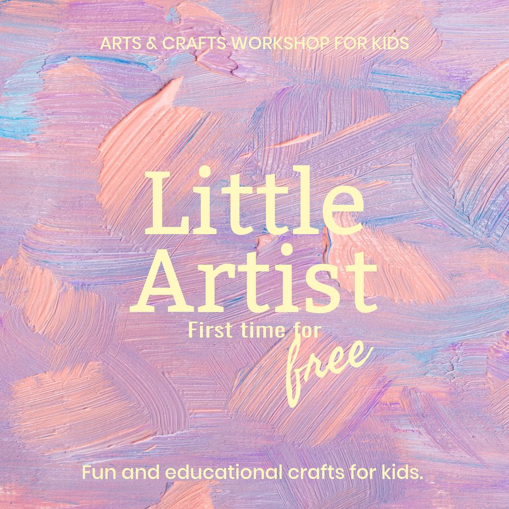 Art class Instagram post template, abstract, editable text