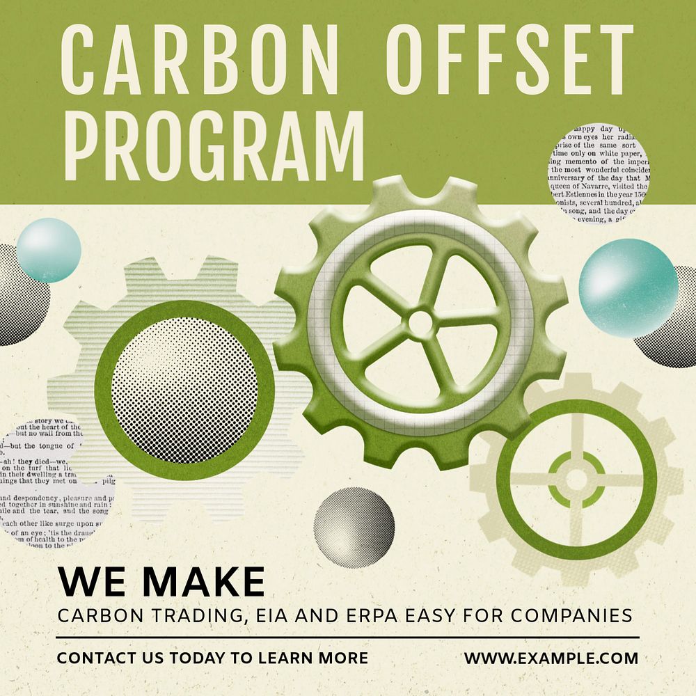 Carbon offset program instagram post, editable social media template 