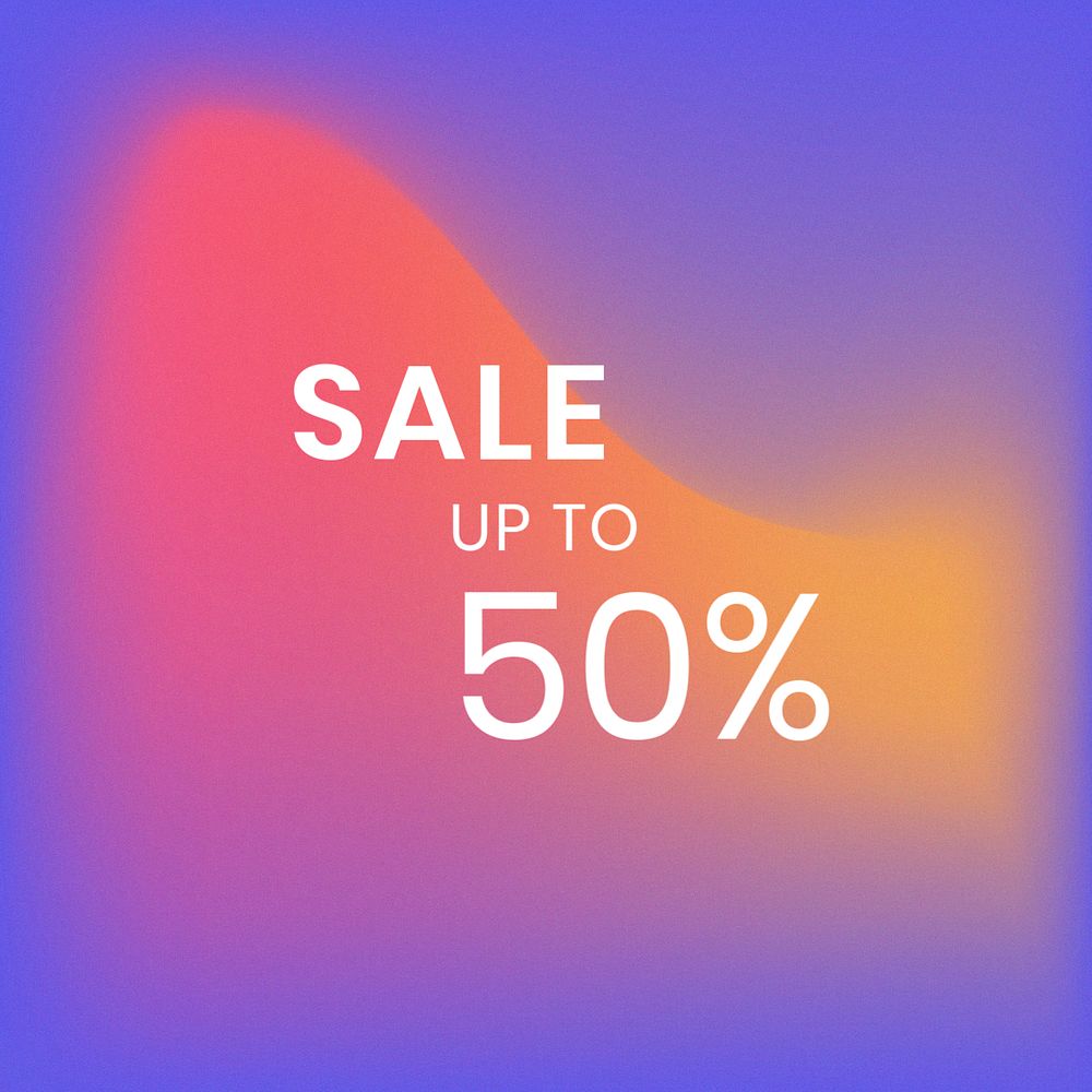 Sale 50% Instagram post template, editable gradient design