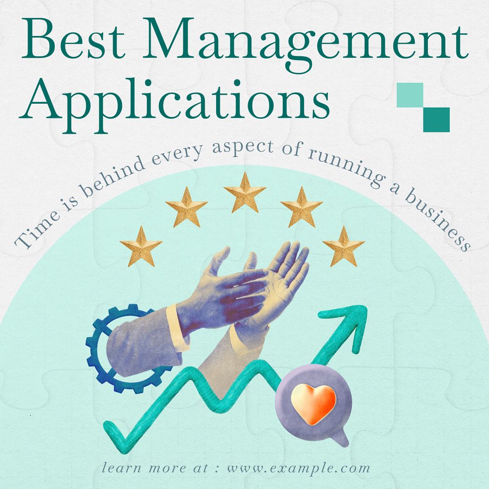 Management application article  instagram post, editable social media template 