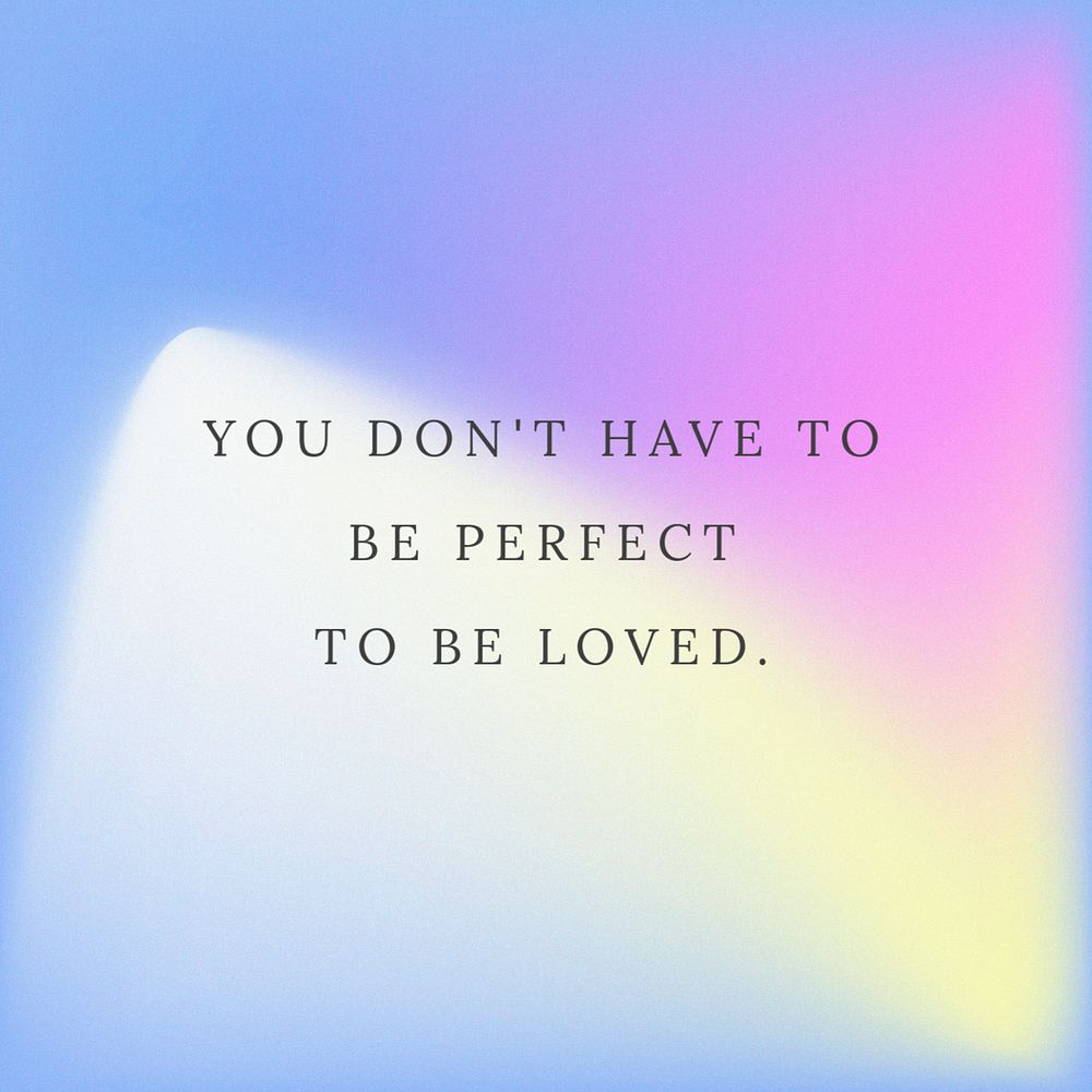 Self-love quote Instagram post template, editable gradient design