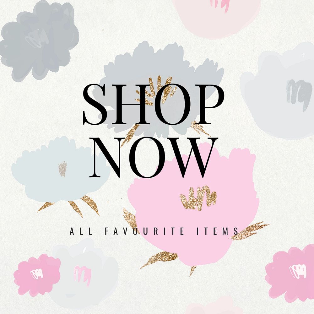 Shop now Instagram post template, editable floral design