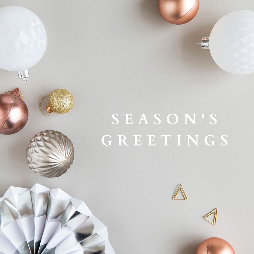 Season's greetings Facebook post template, editable text