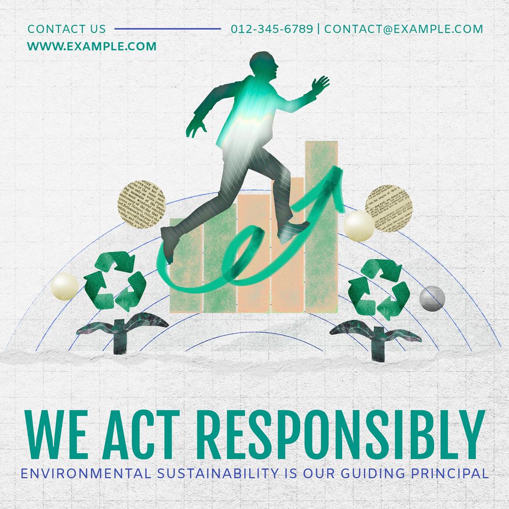 Corporate responsibility instagram post, editable social media template