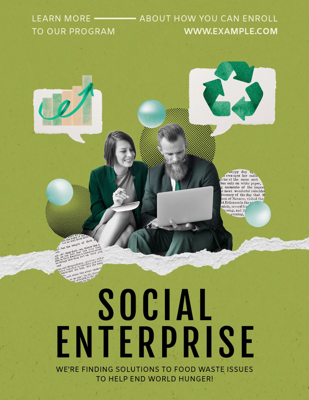 Social enterprise, editable flyer and brochure template 