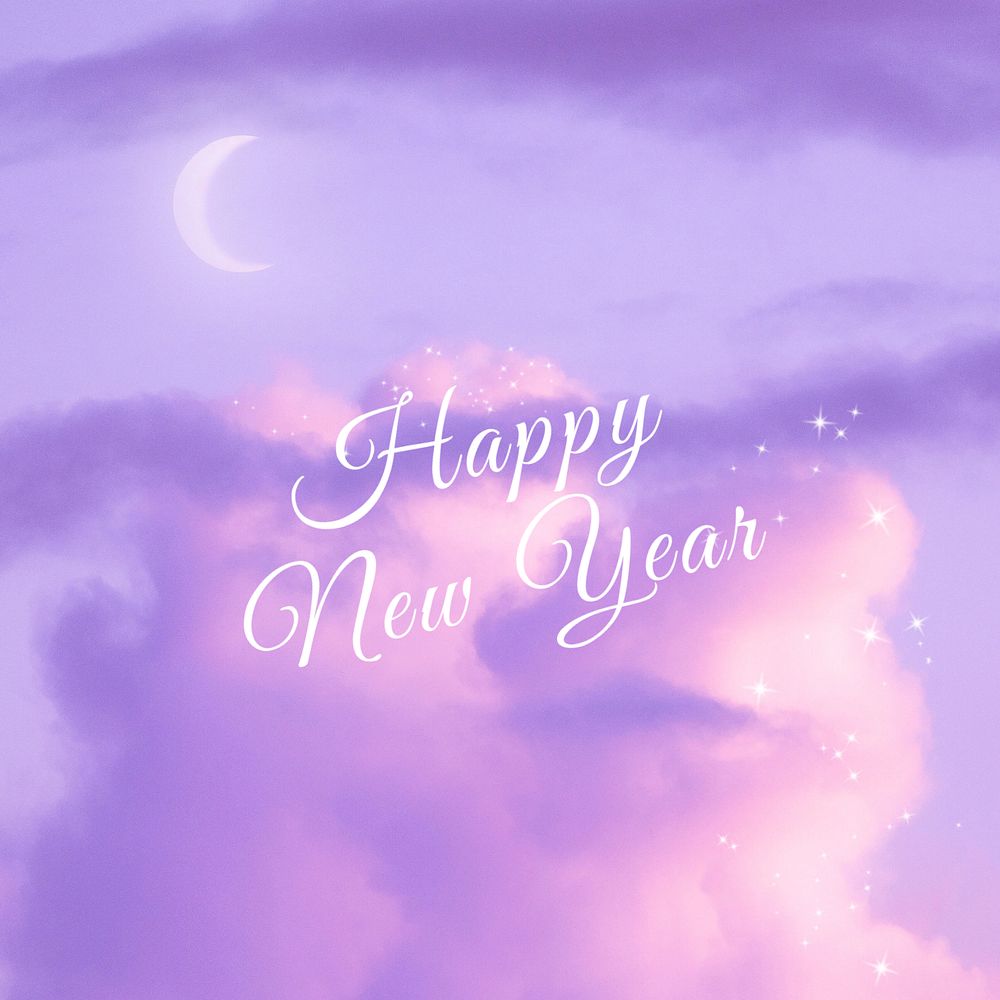 Aesthetic new year Facebook  post template, editable design