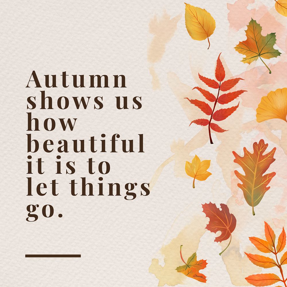 Autumn quote Facebook post template, editable text