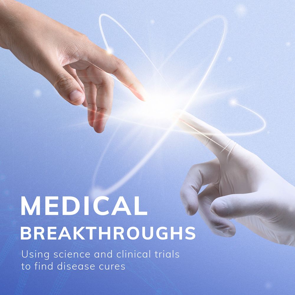 Medical breakthroughs Instagram post template, editable design