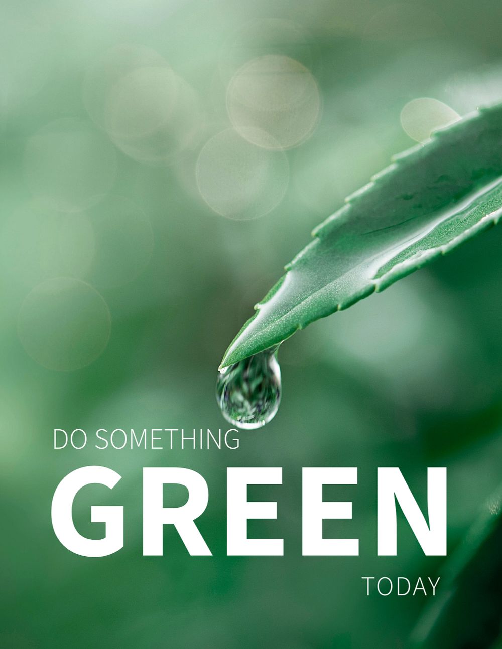 Environment flyer editable template with green leaf