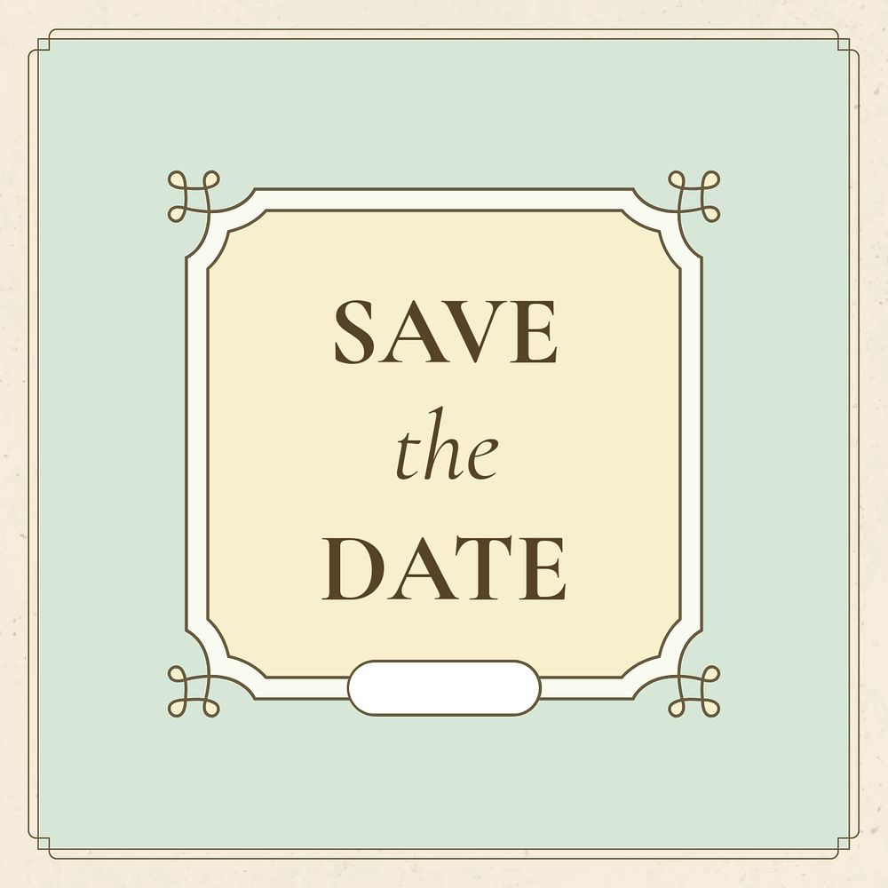 Save the date editable wedding announcement instagram template on pastel green background