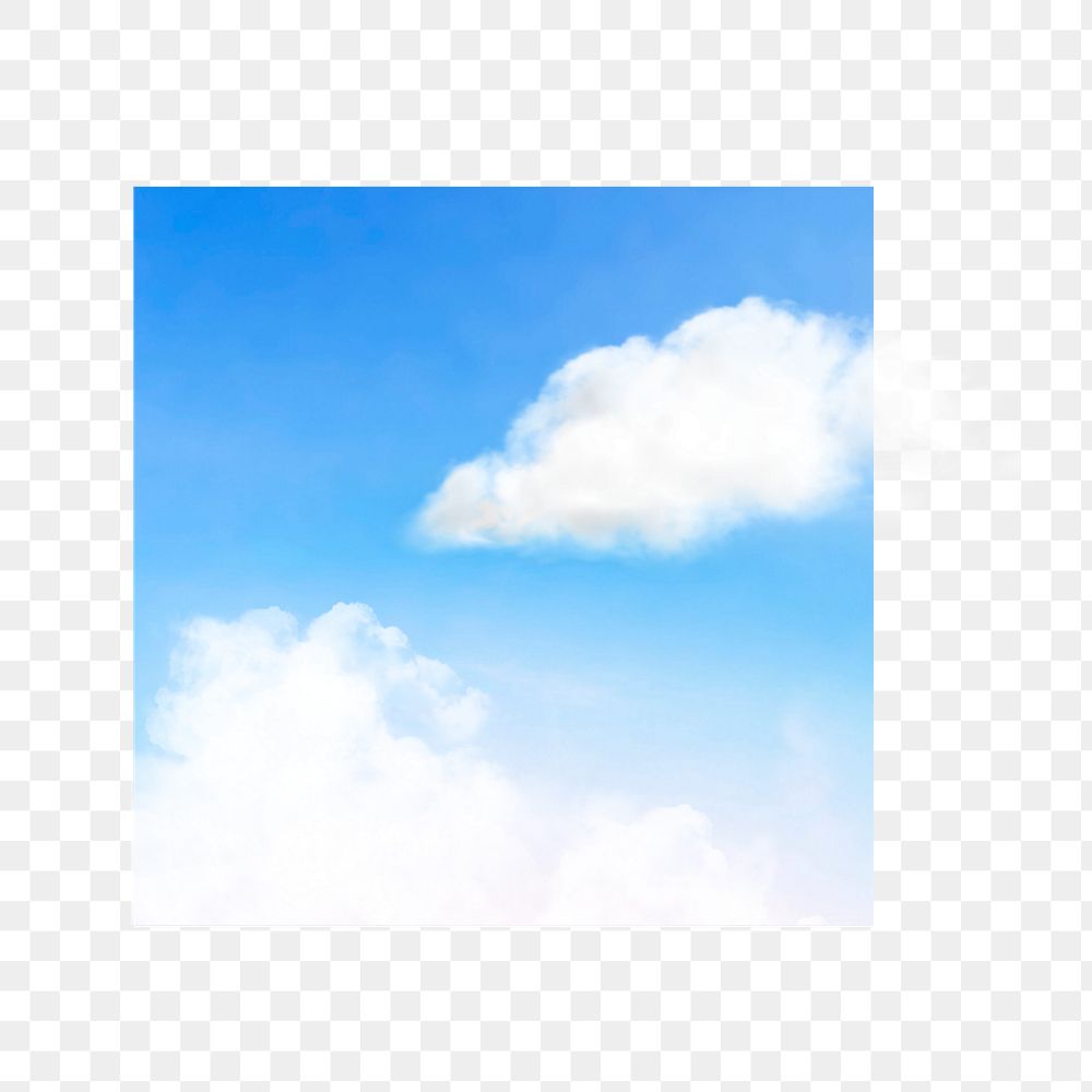 Aesthetic cloud sky sticker, square design