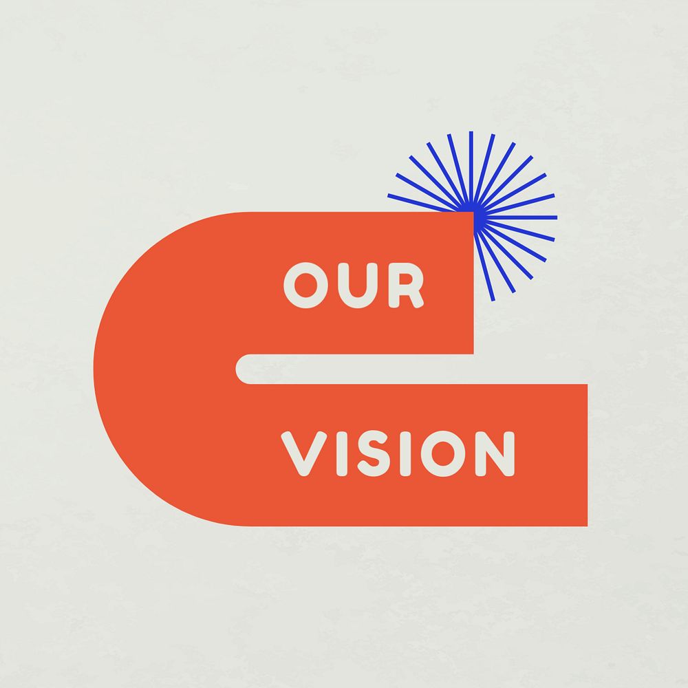 Our vision Instagram post template, editable funky badge design