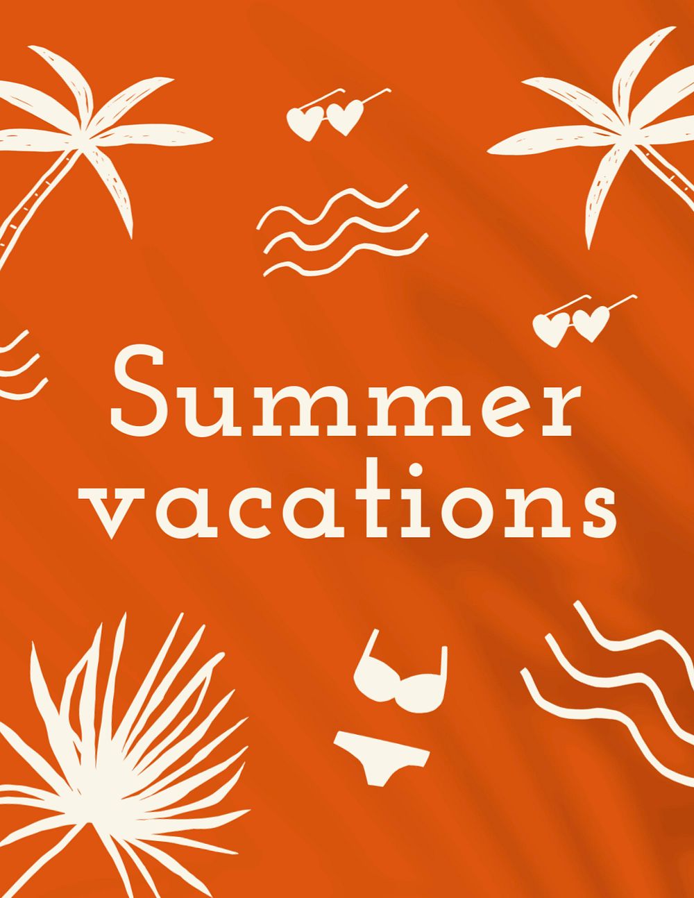 Summer vacations poster template, editable design