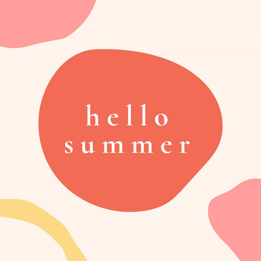 Hello Summer Instagram post template, editable design