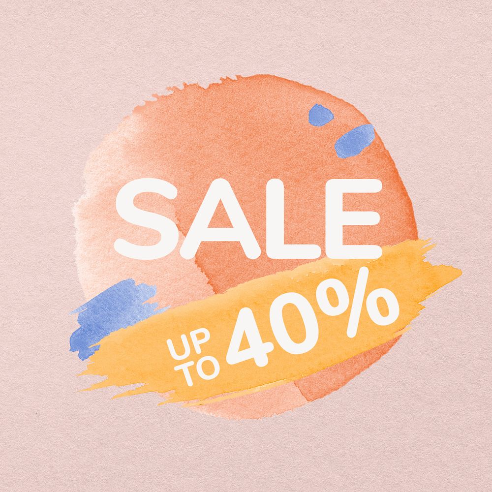 Sale Instagram post template, editable pastel badge