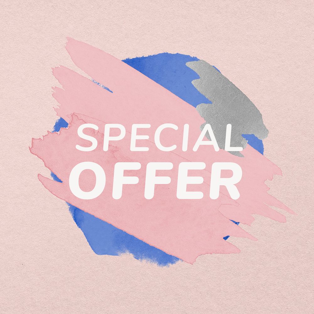 Special offer Instagram post template, editable pastel badge