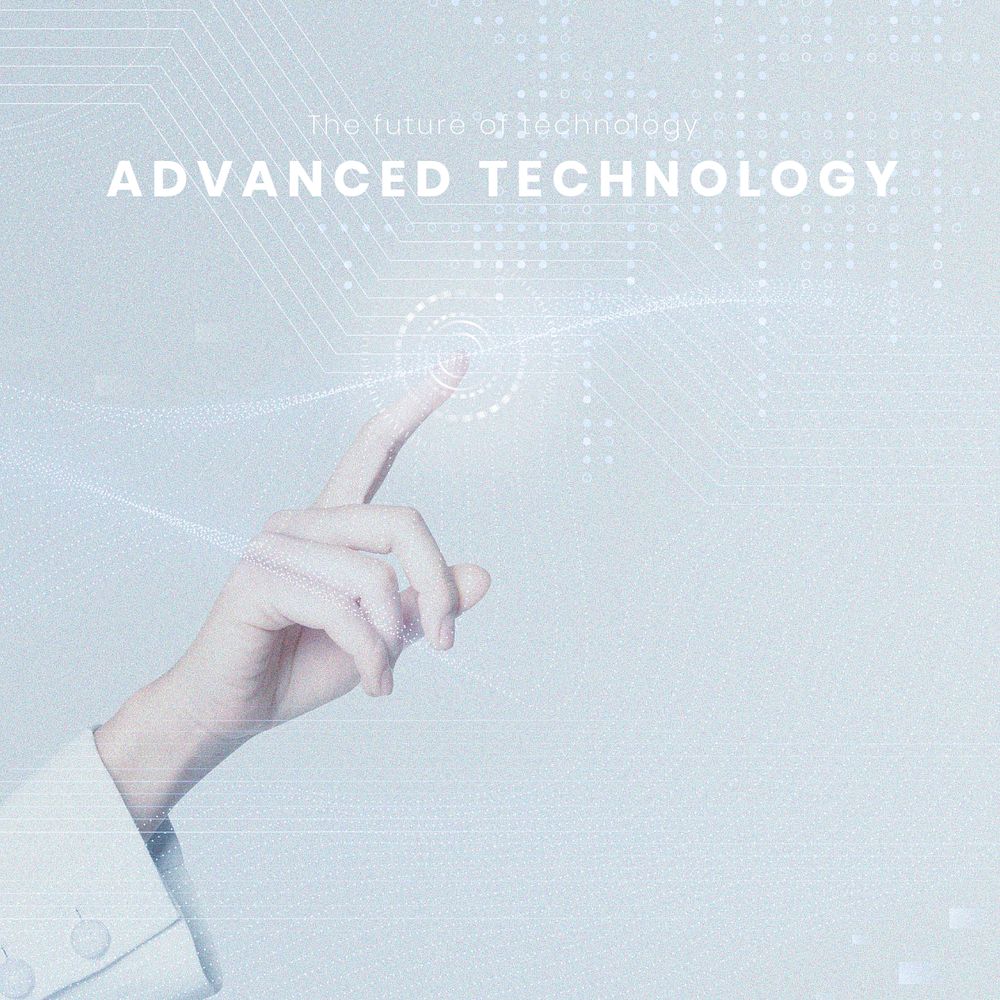 Advanced technology Facebook post template, editable virtual screen design