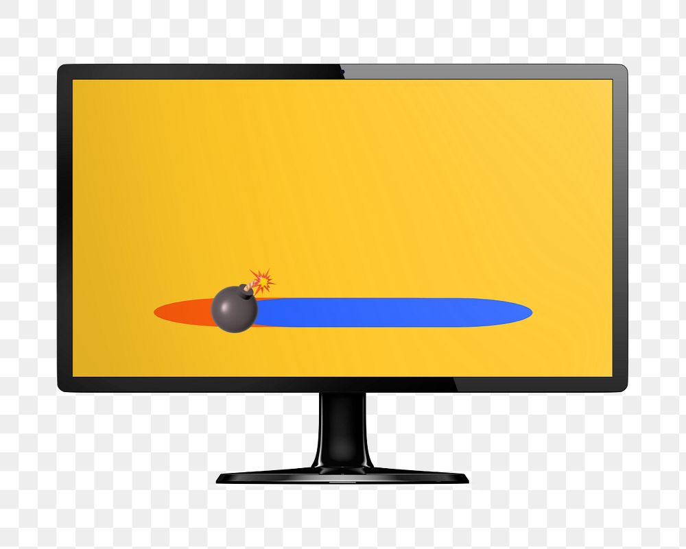 Computer monitor screen mockup element, customizable design