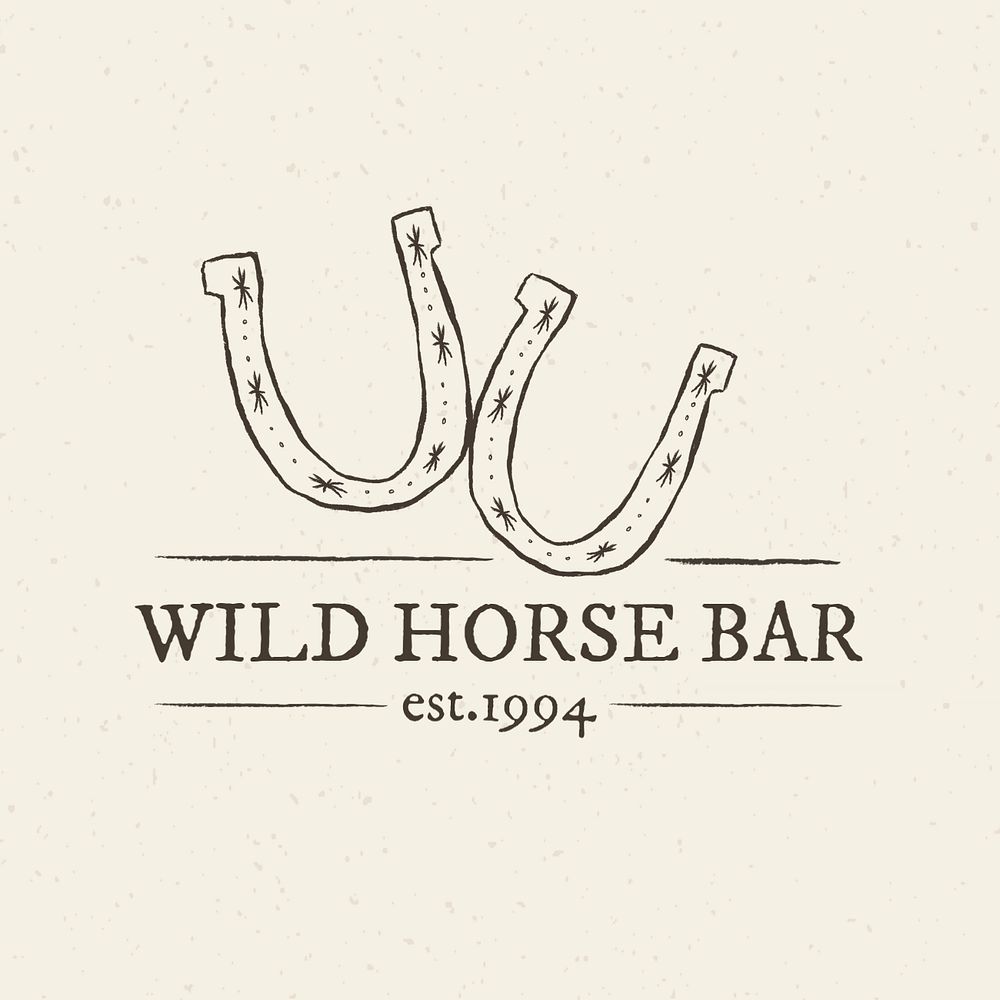 Cowboy bar logo template, editable design 