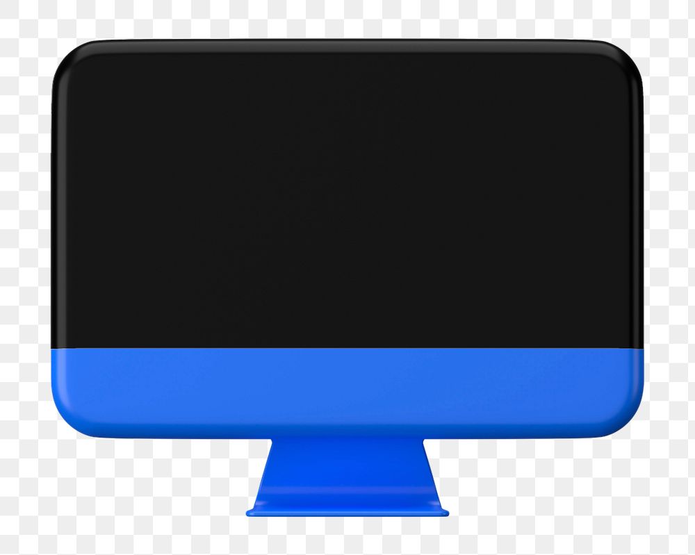 Computer screen mockup element, editable 3D design