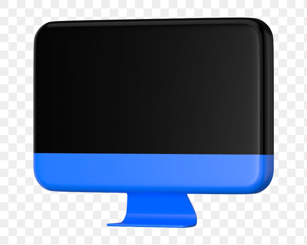 Computer screen mockup element, editable 3D design