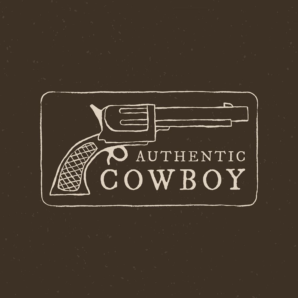 Retro gun logo template, editable design 