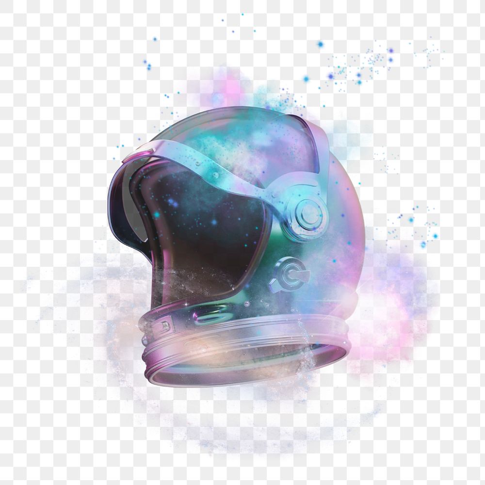 Aesthetic astronaut helmet collage element, colorful design