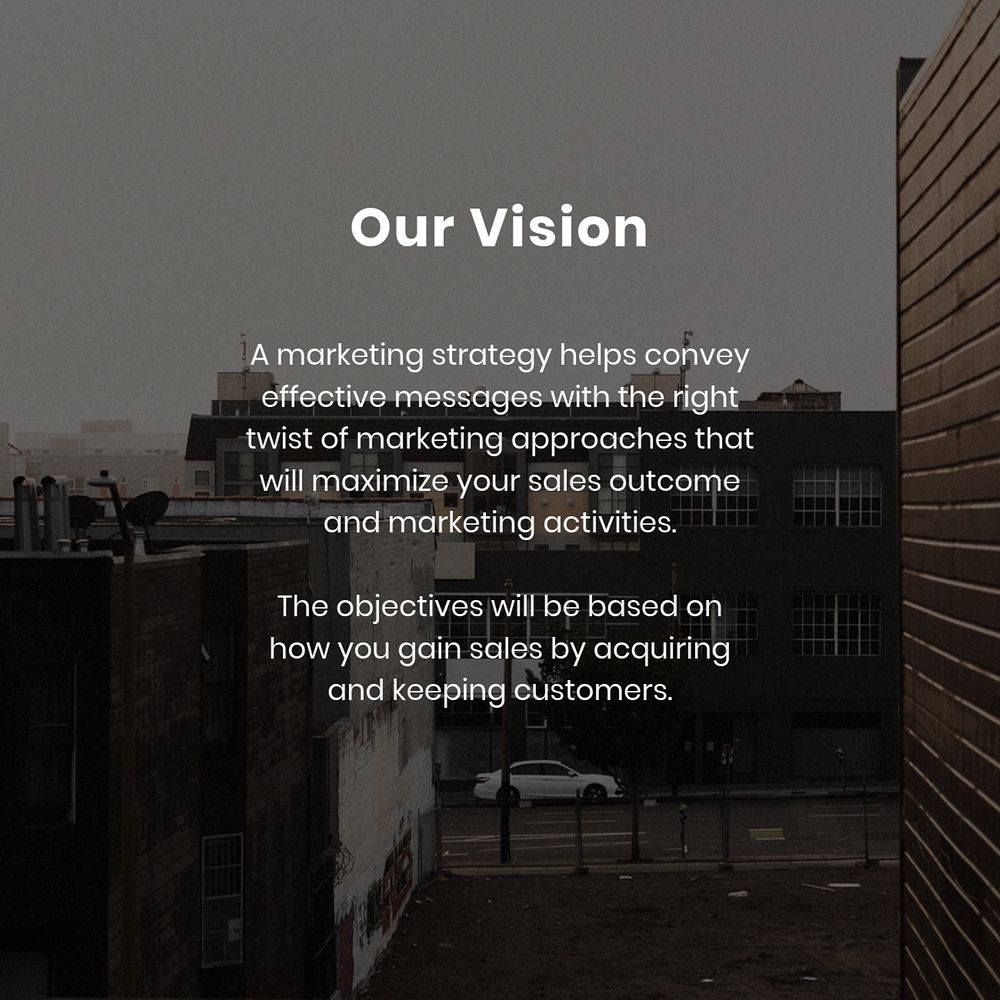 Business vision  Instagram post template, editable design