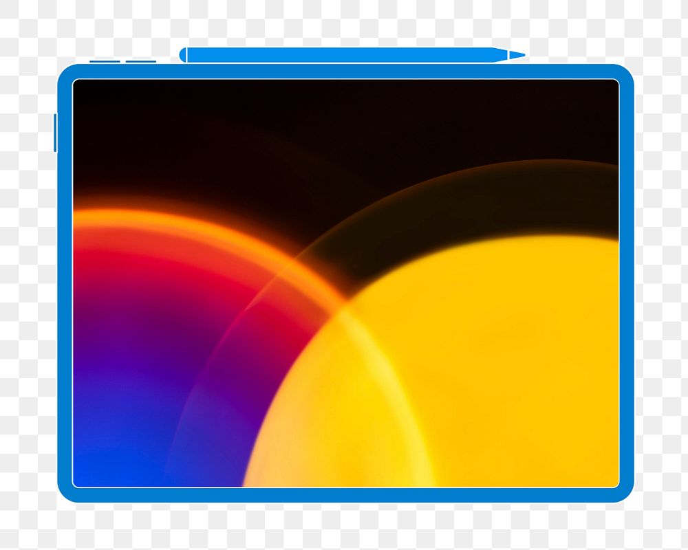 Tablet screen mockup element, editable gradient design