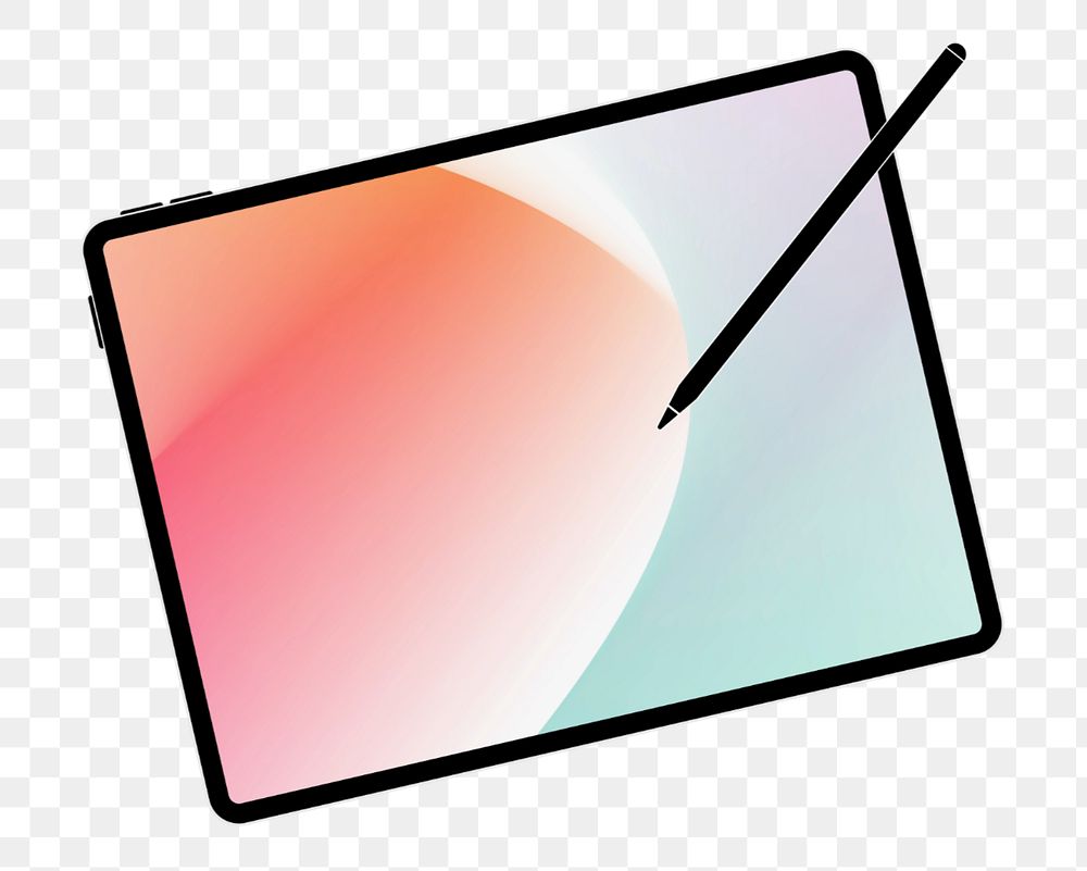 Tablet screen mockup element, editable gradient design