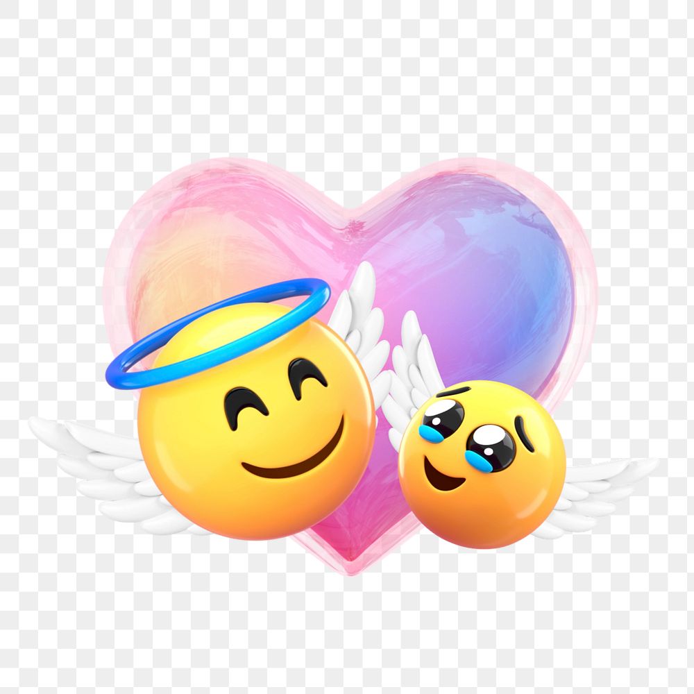 Angel love emoticon 3D sticker