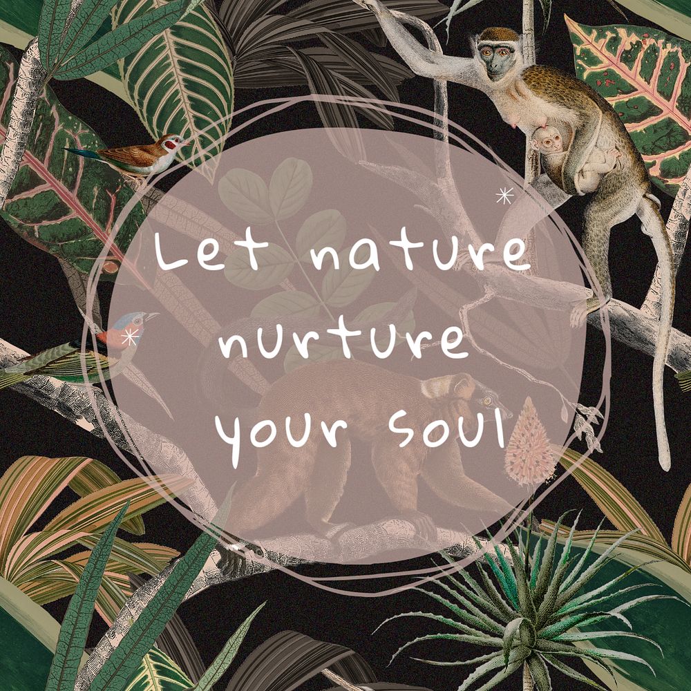 Nature quote Instagram post template, editable design