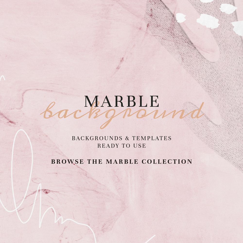 Pink marble Facebook post template, editable design