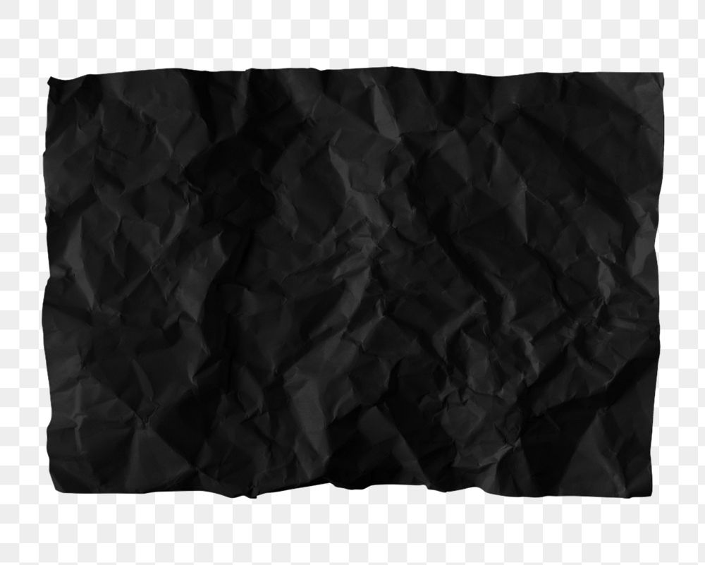 Wrinkled black paper mockup element, customizable design