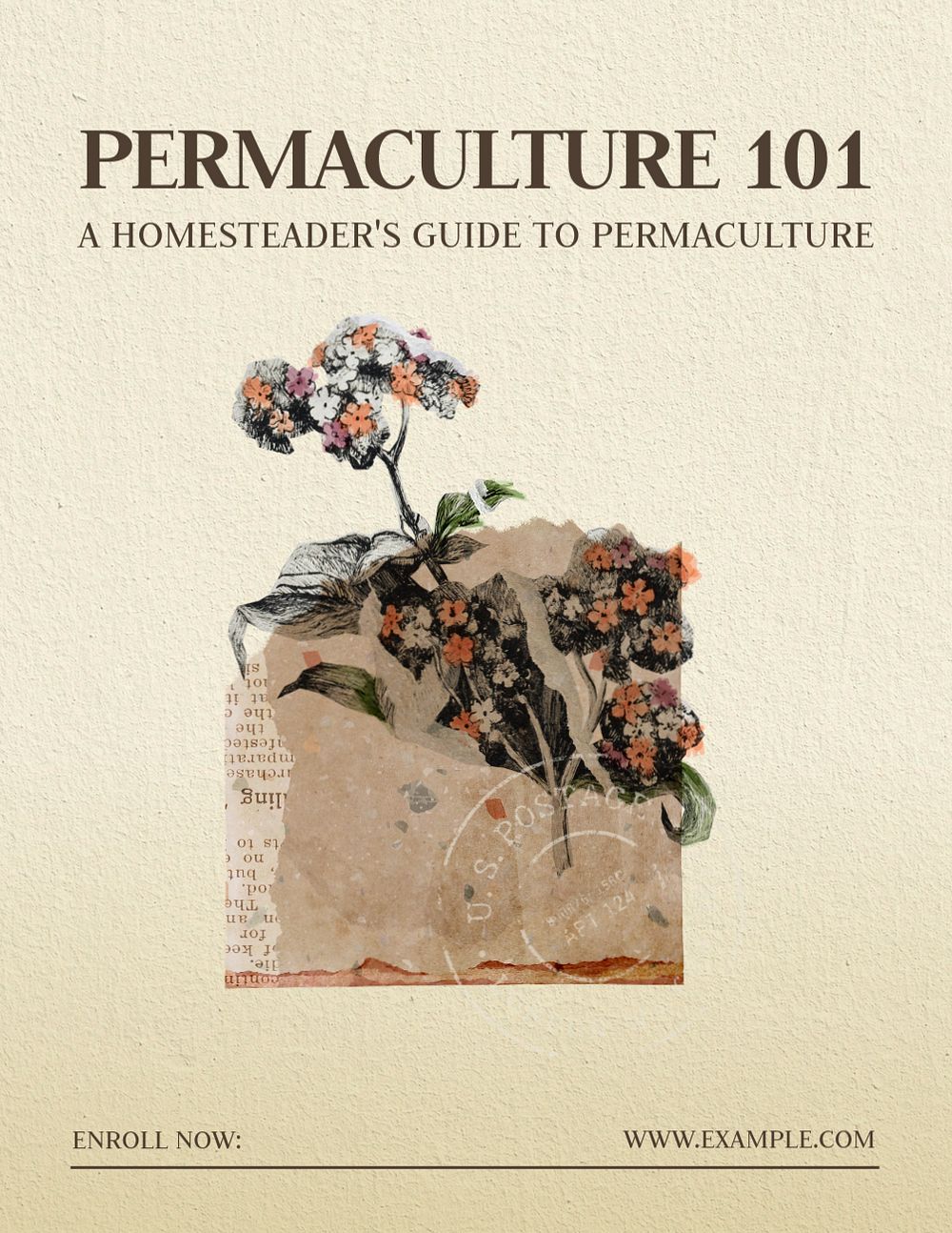 Permaculture guide poster template, editable design