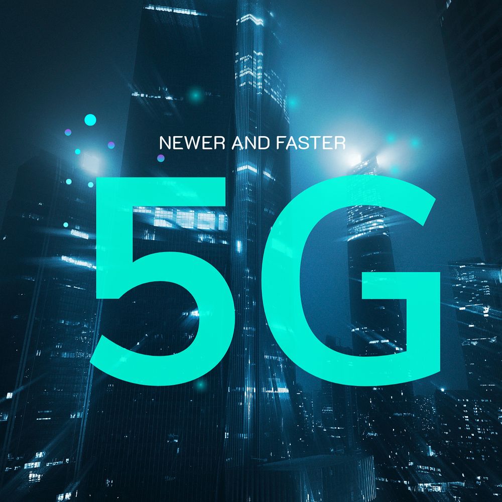 5G network Instagram post template, editable smart technology design