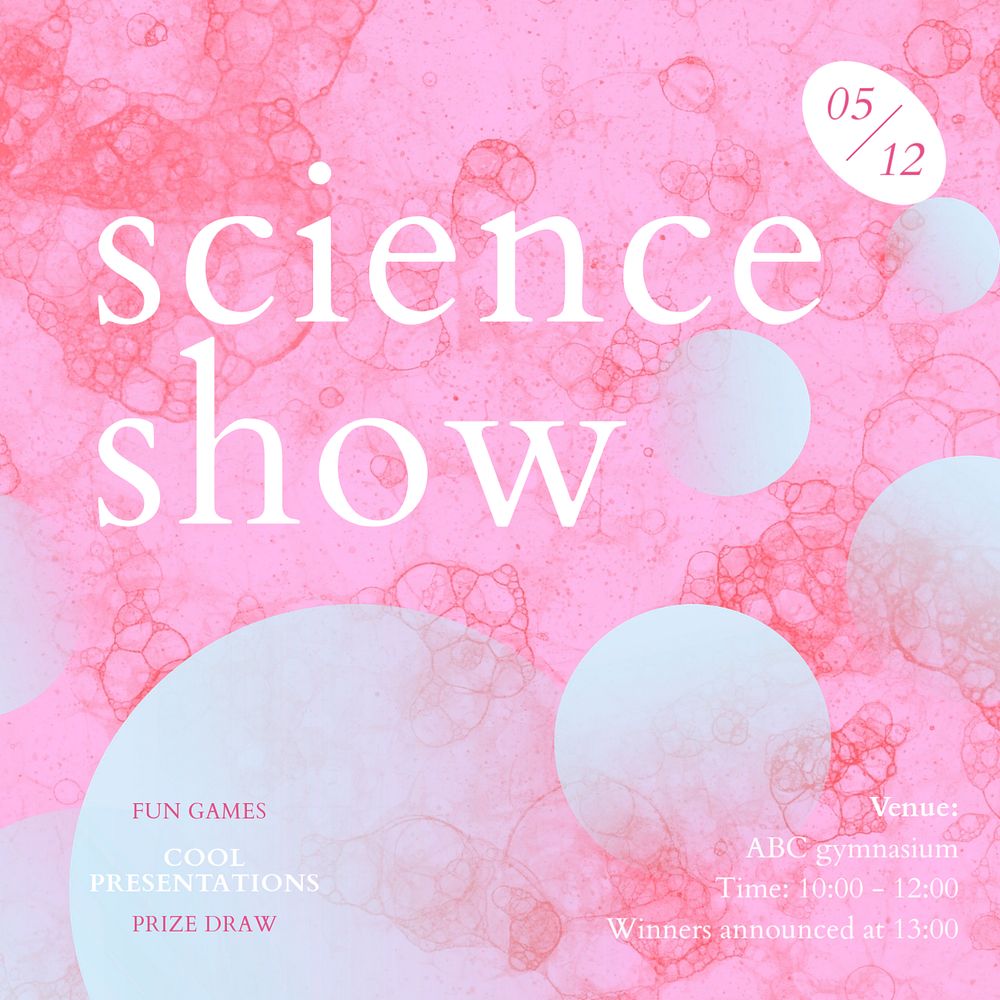 Science fair Instagram post template, editable design