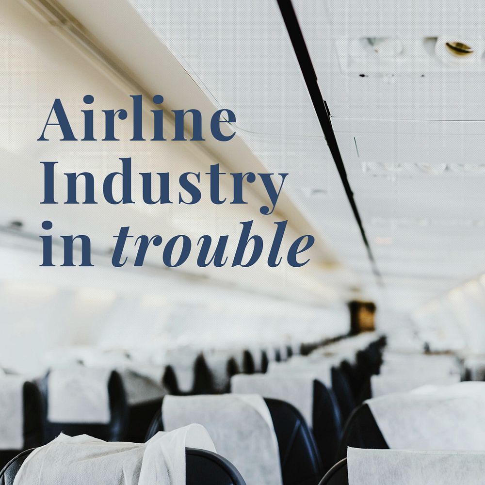 Airline industry Instagram post template, editable design