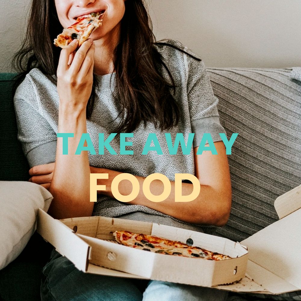 Takeaway food Instagram post template, editable design