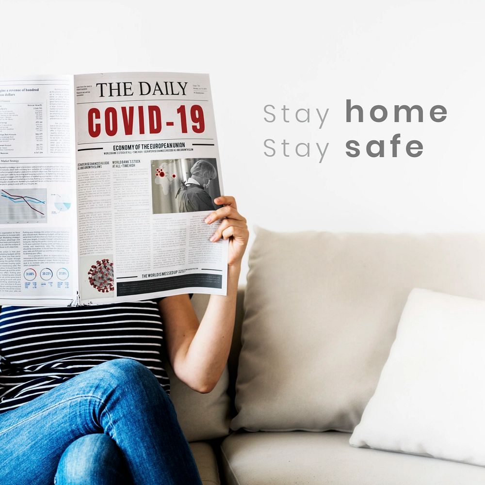 Stay home Instagram post template, editable design