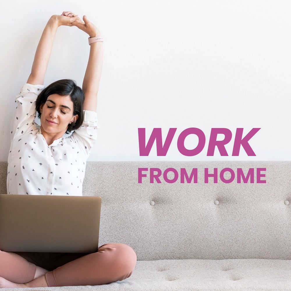 WFH businesswoman Instagram post template, editable design