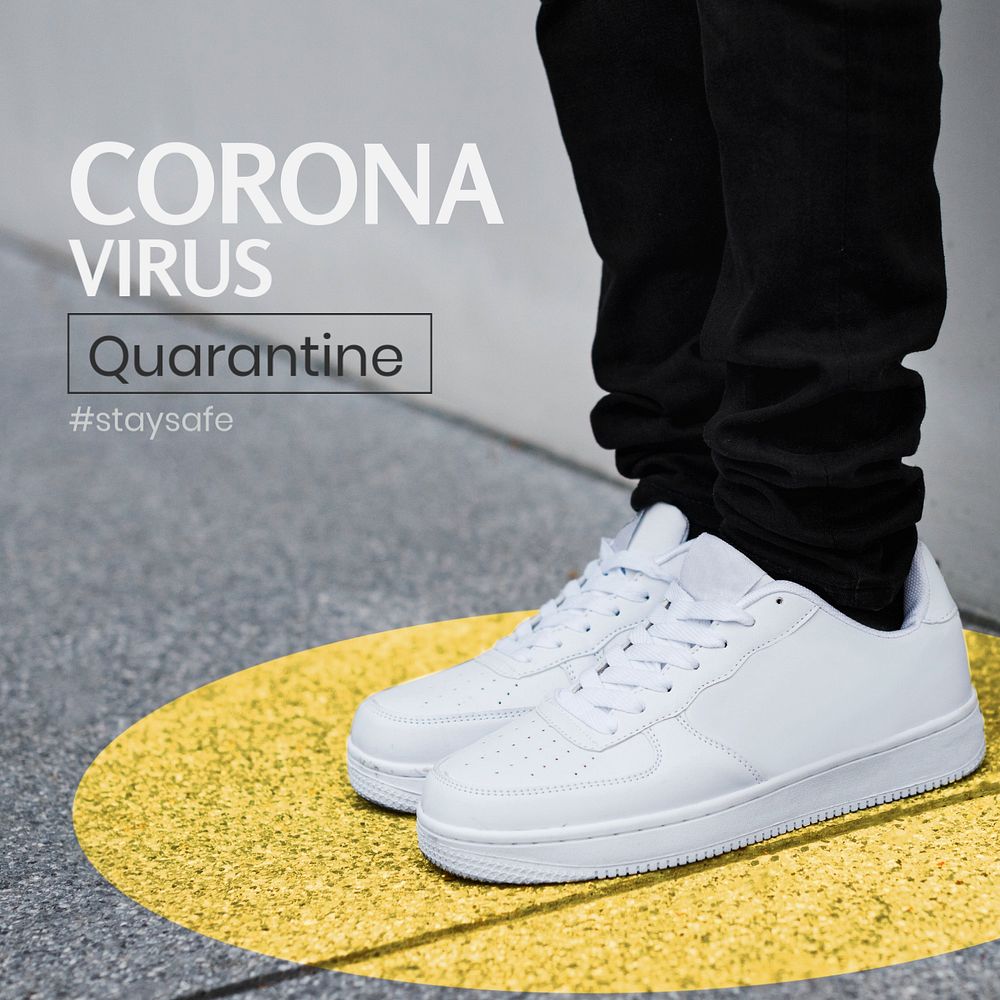 Covid-19 quarantine Instagram post template, editable design